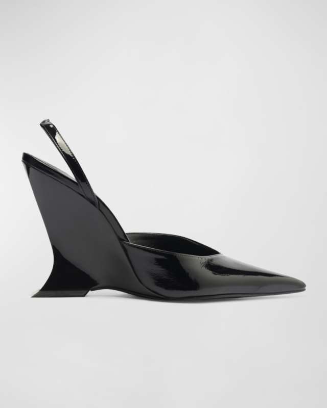 Siena Patent Wedge Slingback Pumps