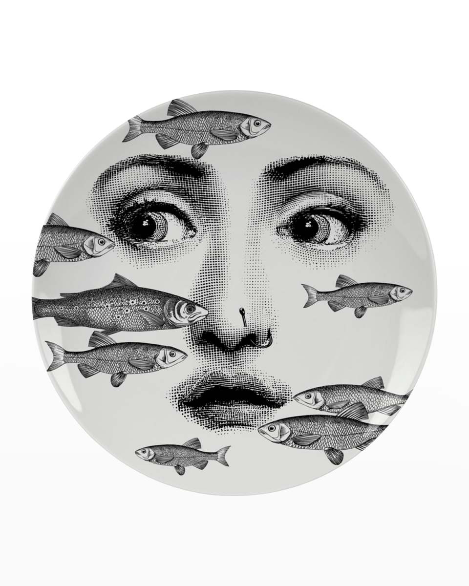 Tema E Variazioni n. 392 Swimming Fish over Face Wall Plate