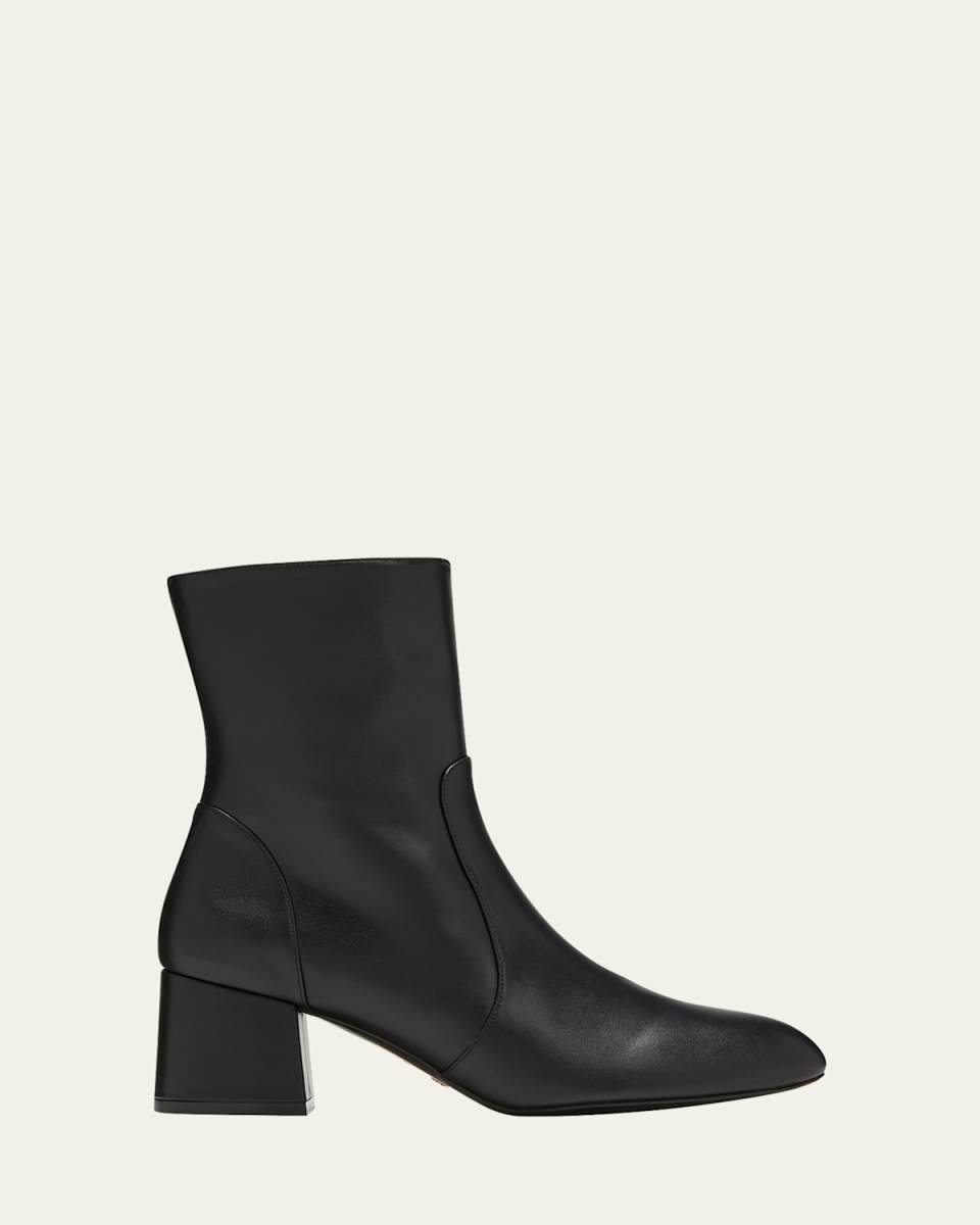 Flareblock Leather Zip Ankle Booties