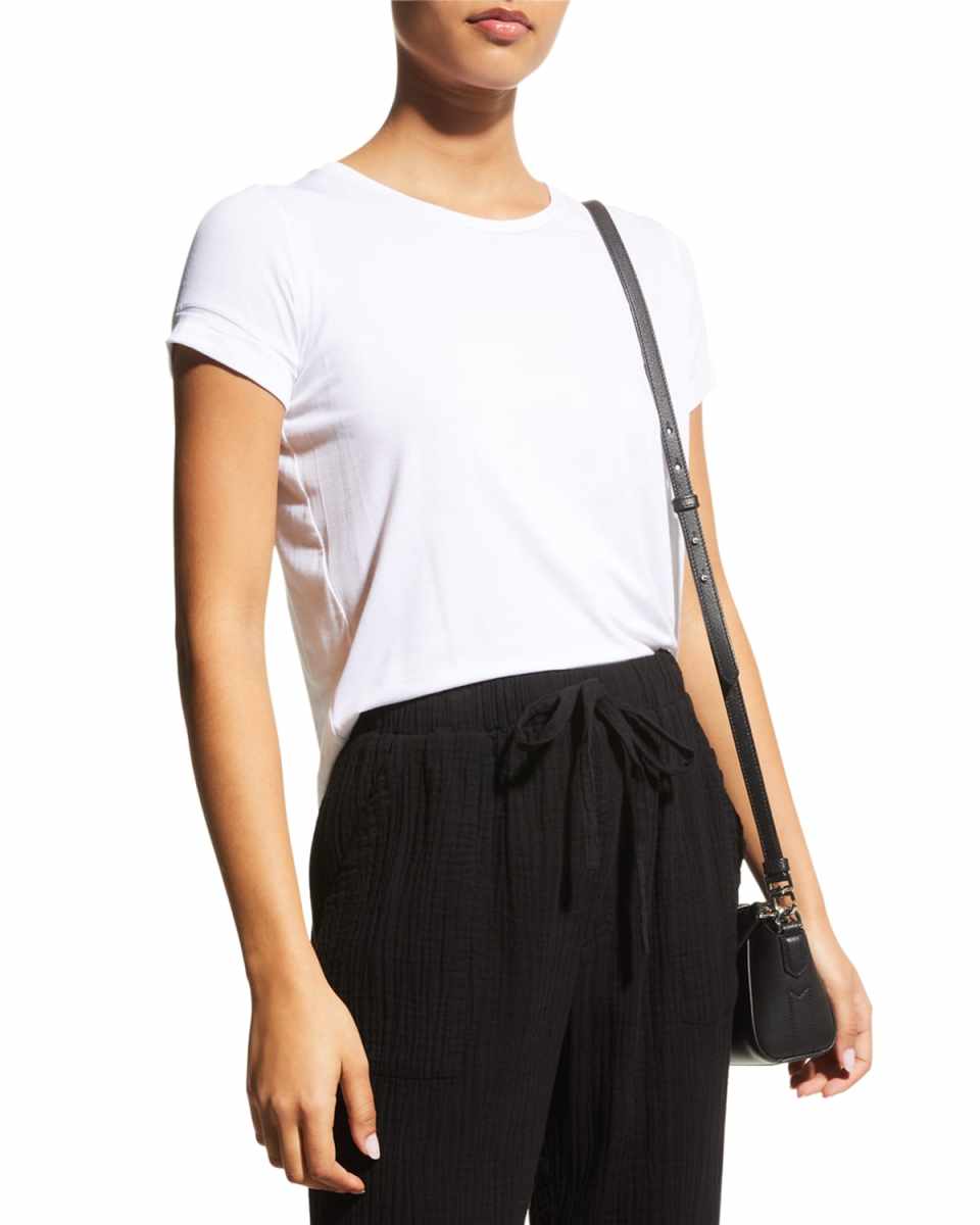 Semi-Relaxed Crewneck T-Shirt with Back Pleat