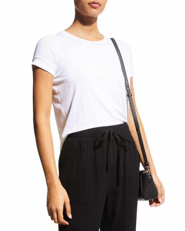 Semi-Relaxed Crewneck T-Shirt with Back Pleat