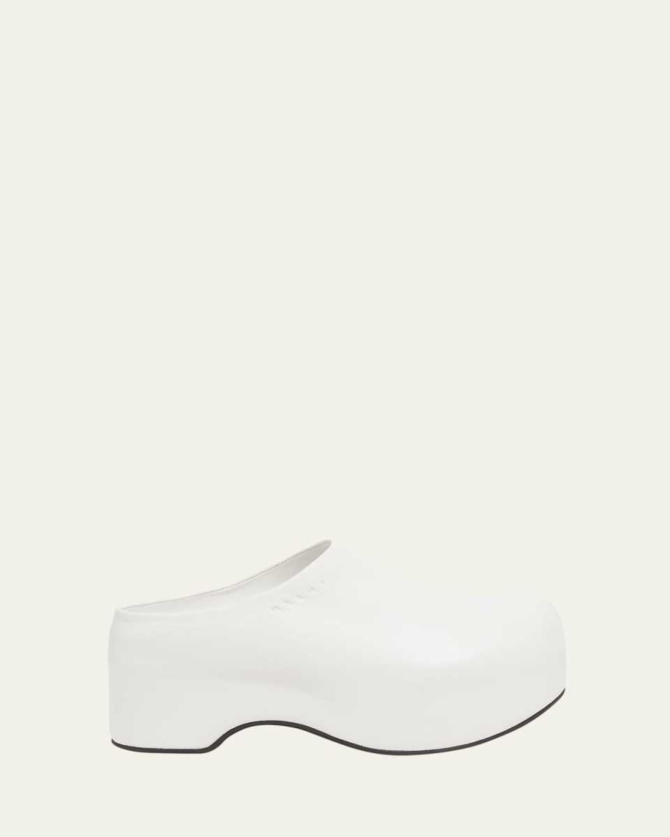 Leather Chunky Sabot Clogs