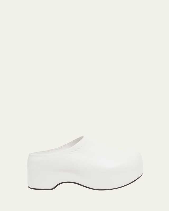 Leather Chunky Sabot Clogs