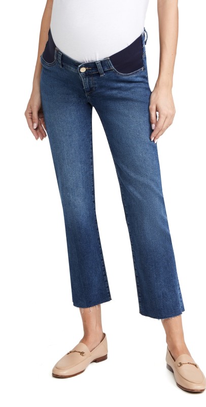 DL1961 Patti Straight Maternity Ankle Jeans Seaborn Raw