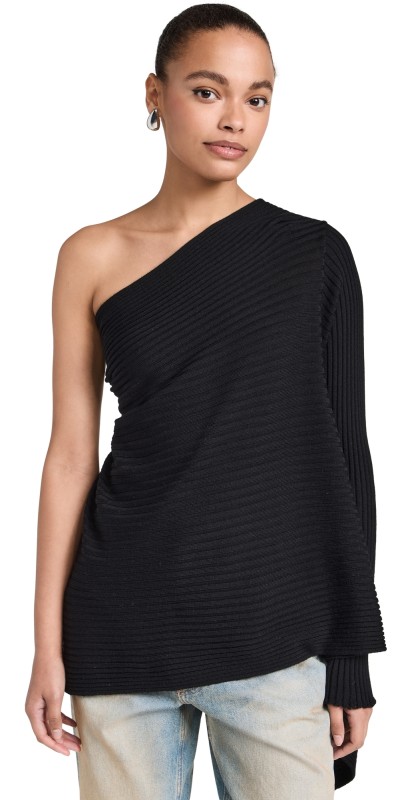 Marques Almeida Merino Wool Onehoulderweater Black