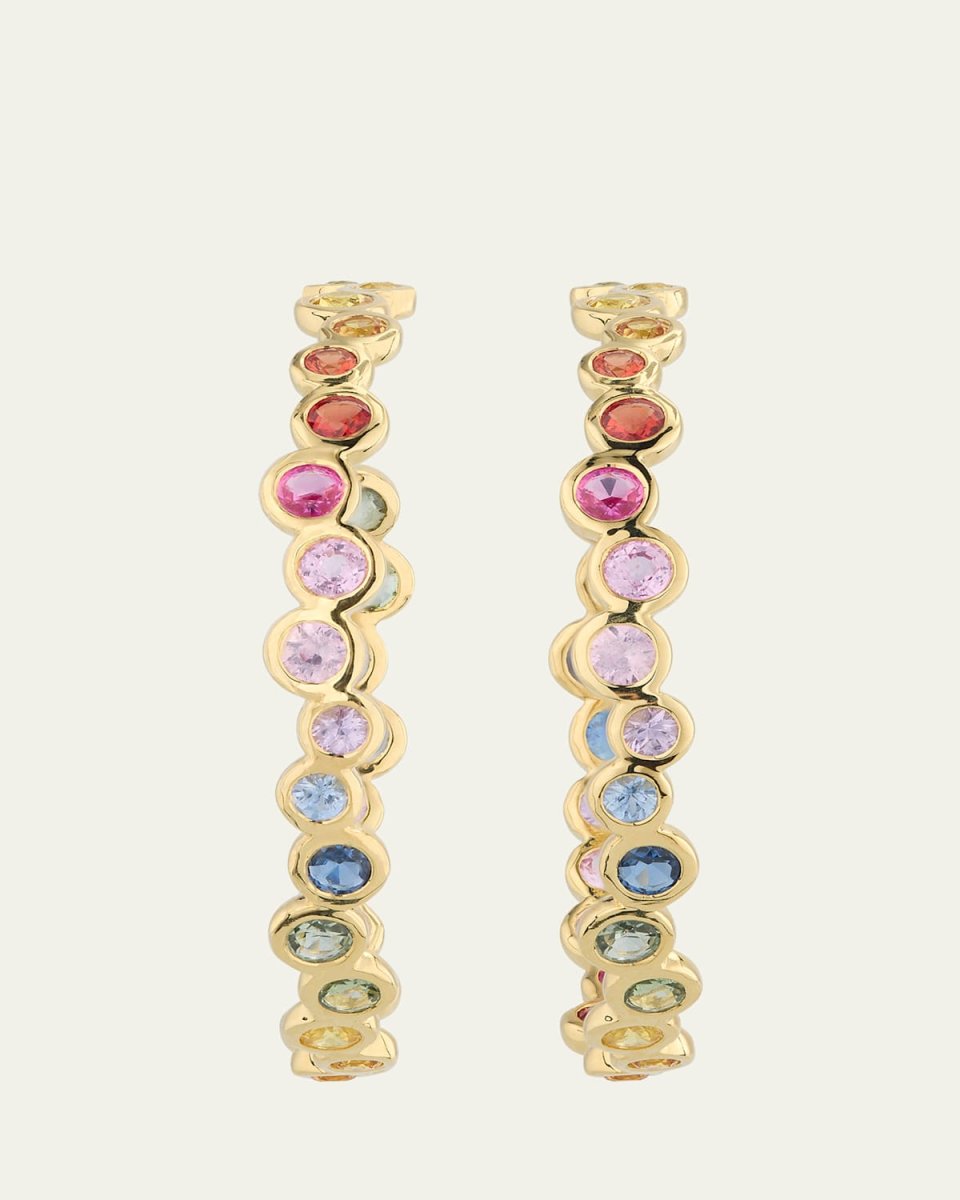 18K Starlet Hoop Earrings in Sapphire Rainbow
