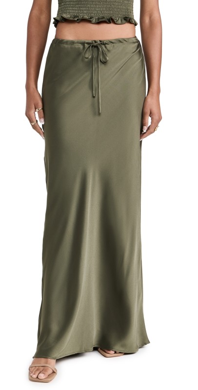 WAYF Drawstring Skirt Olive