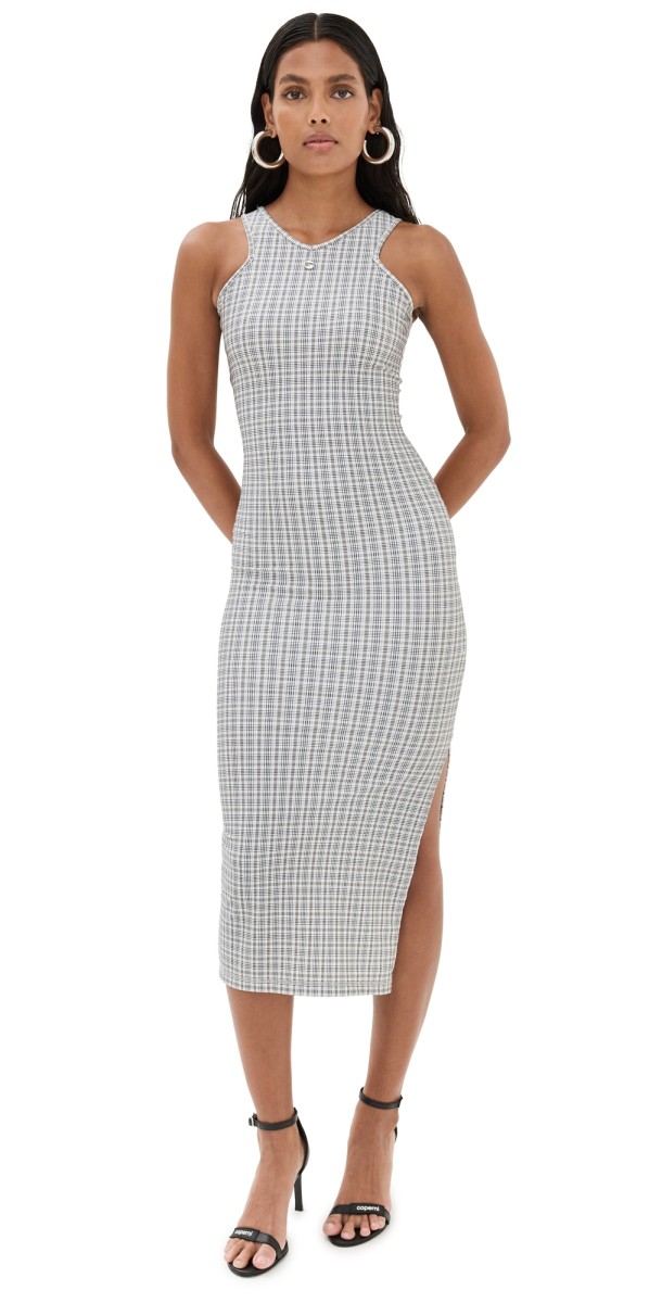 Coperni Tank Top Dress Green/White Check