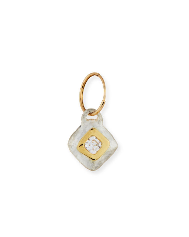 SS 18K TINY DIAMOND ROMA ER