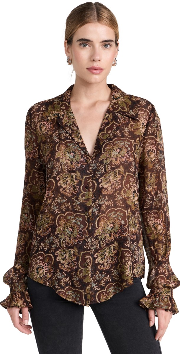 PAIGE Ellyn Shirt Black/Brown