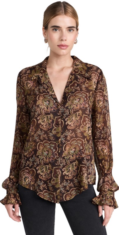 PAIGE Ellyn Shirt Black/Brown