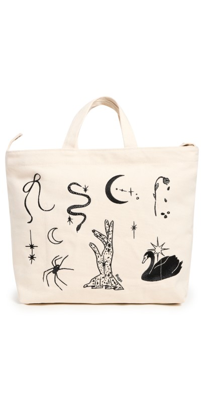 BAGGU Horizontal Zip Duck Bag Embroidered Ballet Icons
