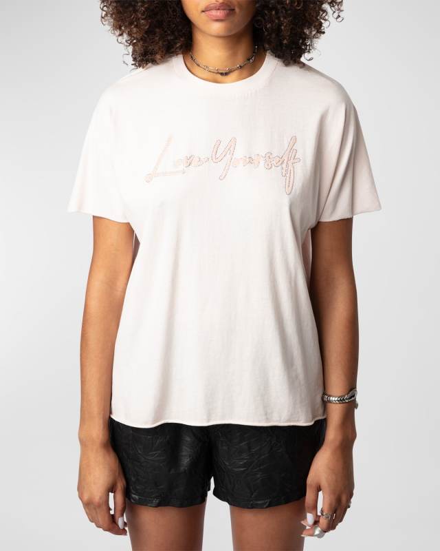 Tommer Love Yourself Strass Tee