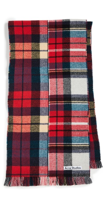 Acne Studios Heavy Scarf Red/Blue/Whit