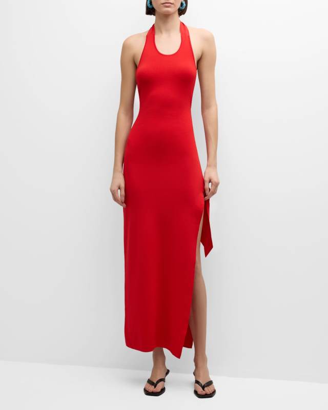 Junjo Backless Midi Halter Dress