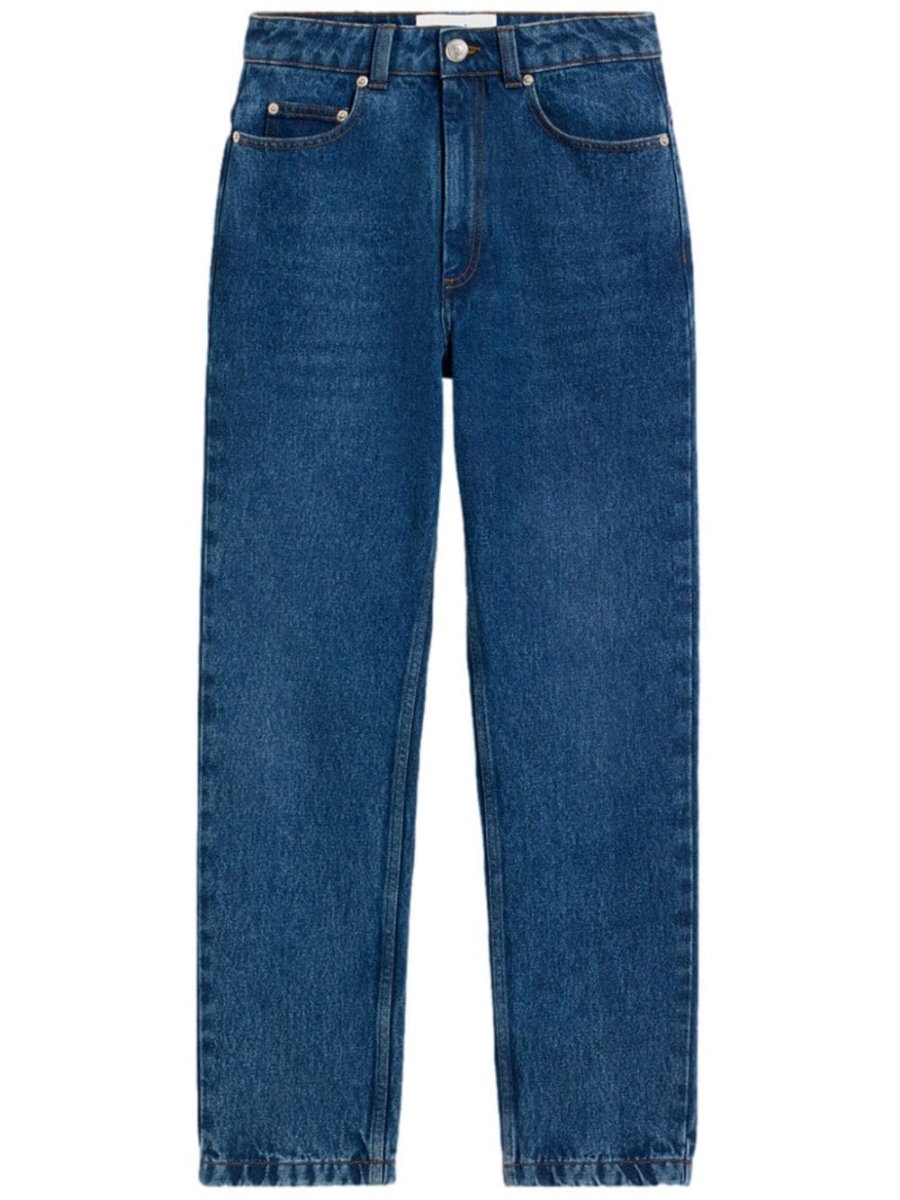 high-rise straight-leg jeans