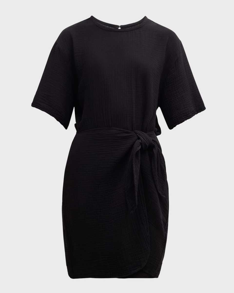 Emme Cotton Gauze Mini Wrap Dress