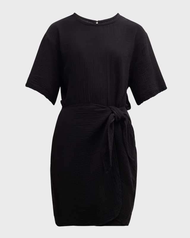 Emme Cotton Gauze Mini Wrap Dress
