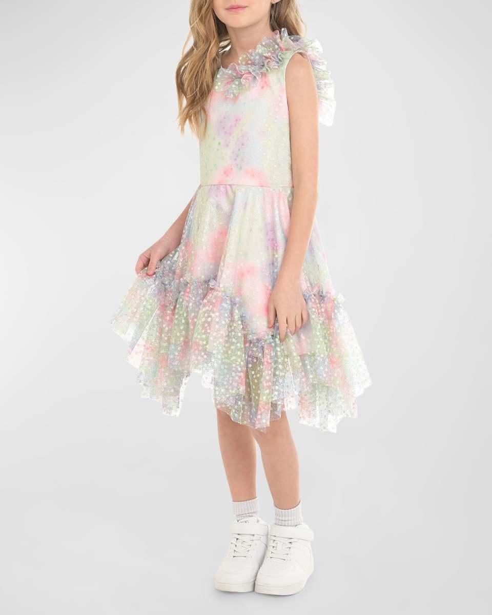 Girl's Sadie Tie Dye Asymmetrical Dress, Size 4-6