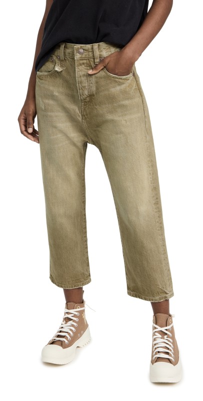 R13 Tailored Drop Jeans Moss Green