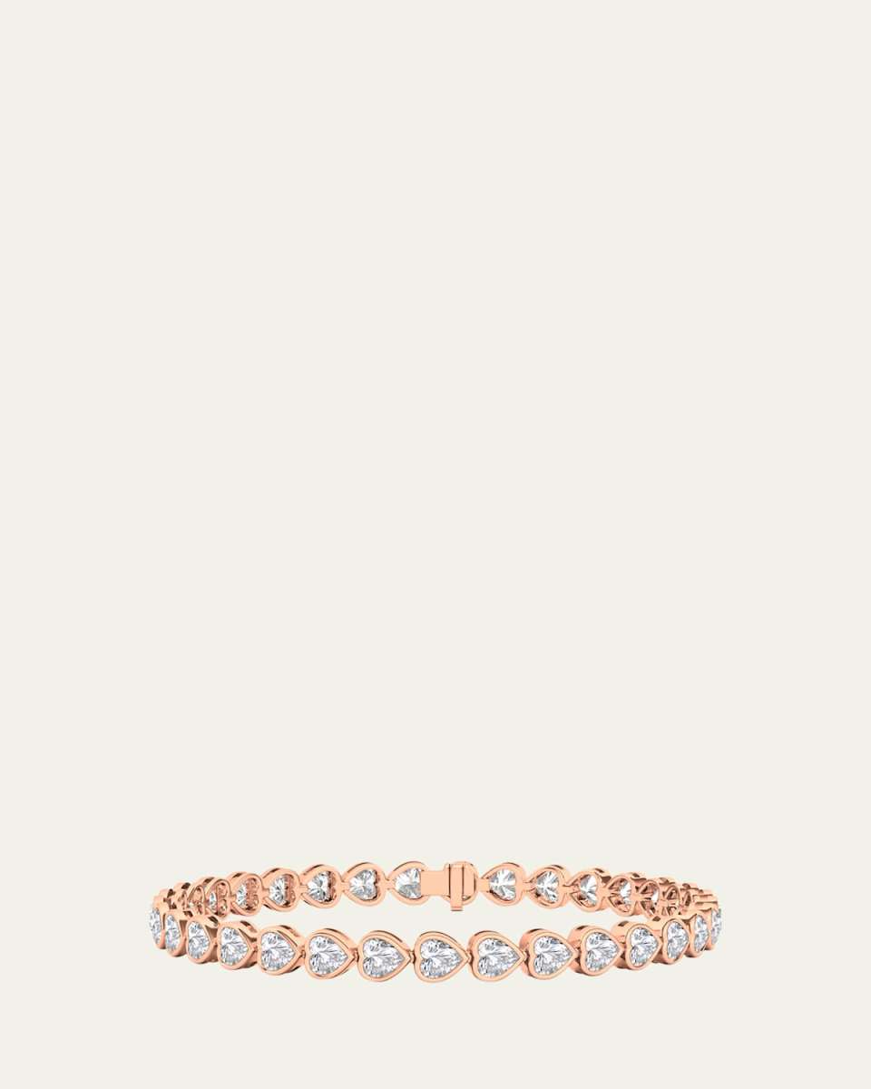 18K Heart Shape Bezel Lab Grown Diamond Bracelet