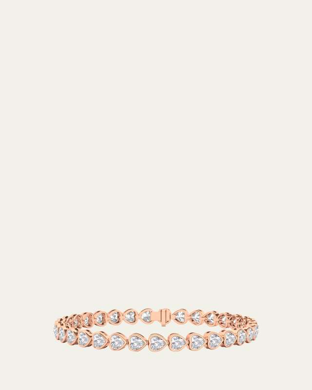 18K Heart Shape Bezel Lab Grown Diamond Bracelet