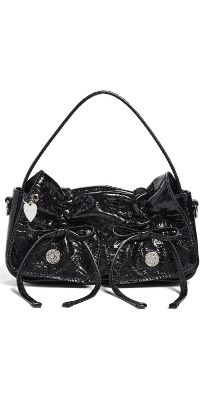 Acne Studios Multipocket Micro Crinkled Patent Bag Black
