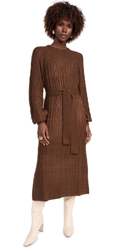 Show Me Your Mumu Barb Sweater Dress Chocolate