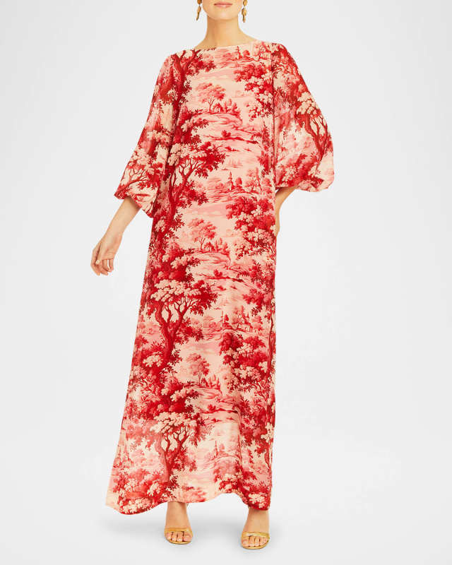 Luzon Toile-Print Shift Gown