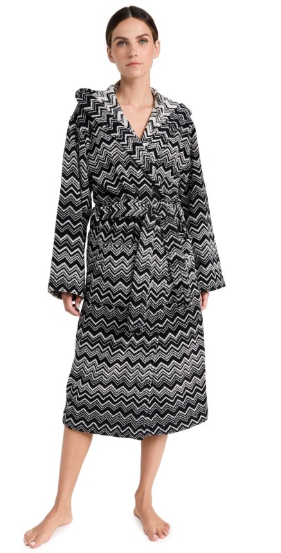 Missoni Keith Hooded Bathrobe Nero/Bianco 601
