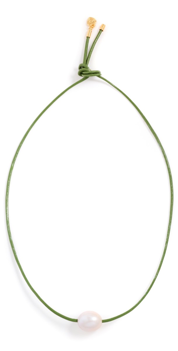 HART Palm Green Pearl Necklace Cord Necklace Green/Pearl