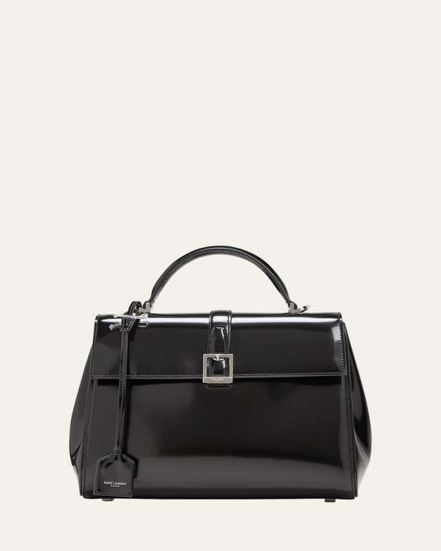 Le Fermoir Small Top-Handle Bag in Spazzolato Leather