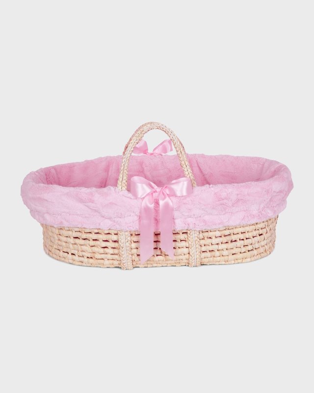 Pink Receiving Blanket And Basket Set