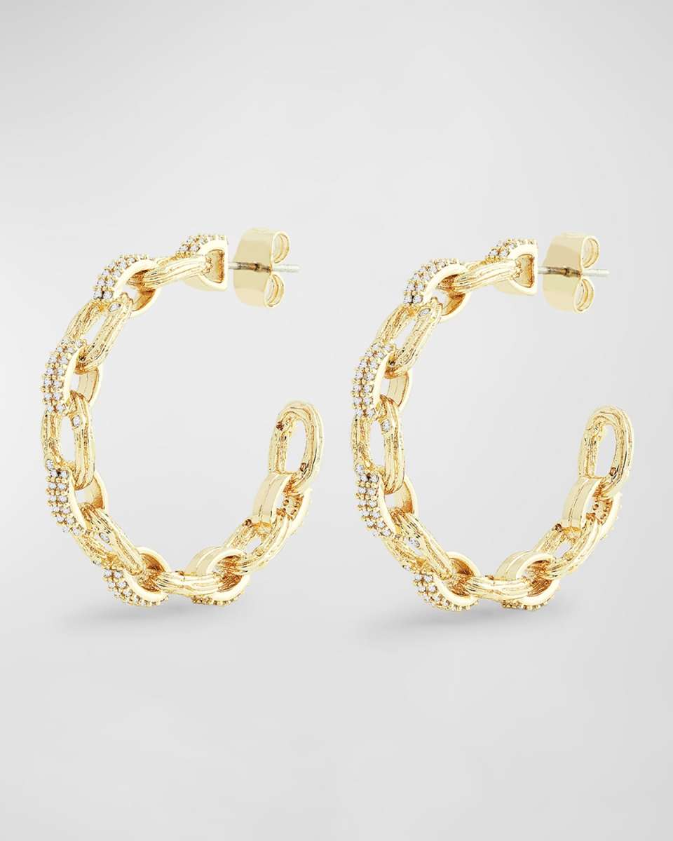 Enchanted Forest Chain Hoop Earrings