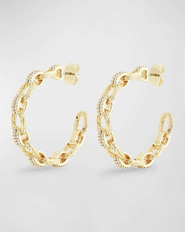 Enchanted Forest Chain Hoop Earrings