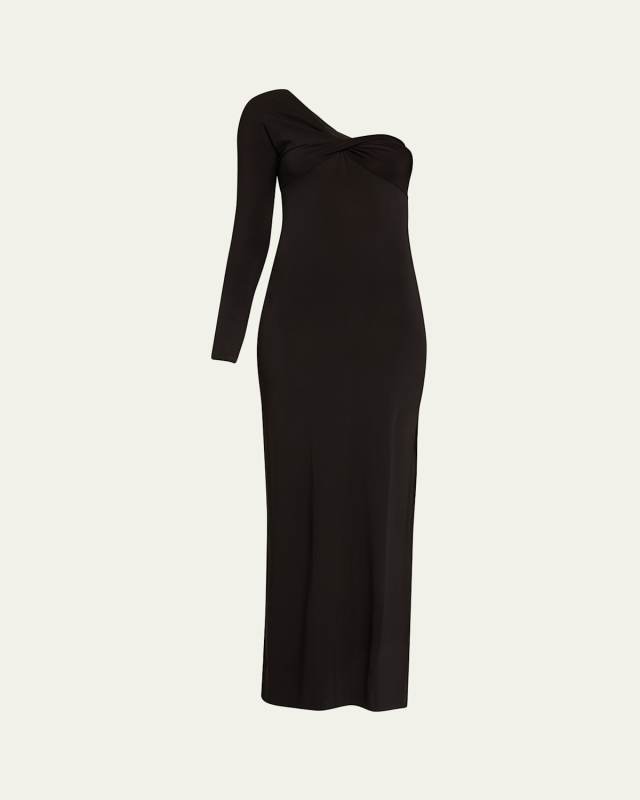 One-Shoulder Ruched Maxi Dress