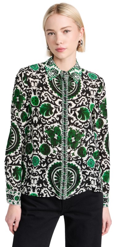alice + olivia Willa Top Monarch Light Emerald Small
