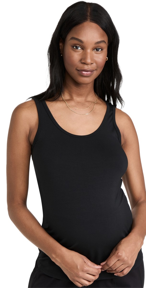 Ingrid & Isabel Scoop Neck Tank Black