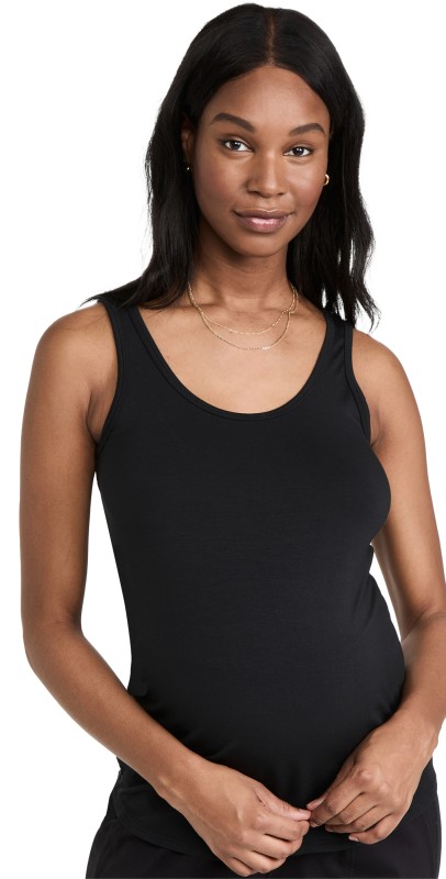 Ingrid & Isabel Scoop Neck Tank Black