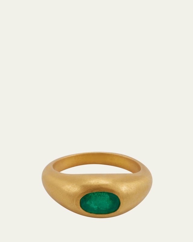 Muzo Emerald Gem Signet Ring