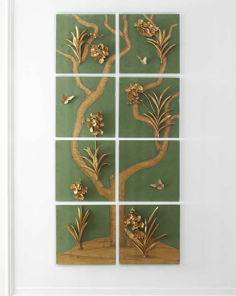 Orchid Tree Panel On Green