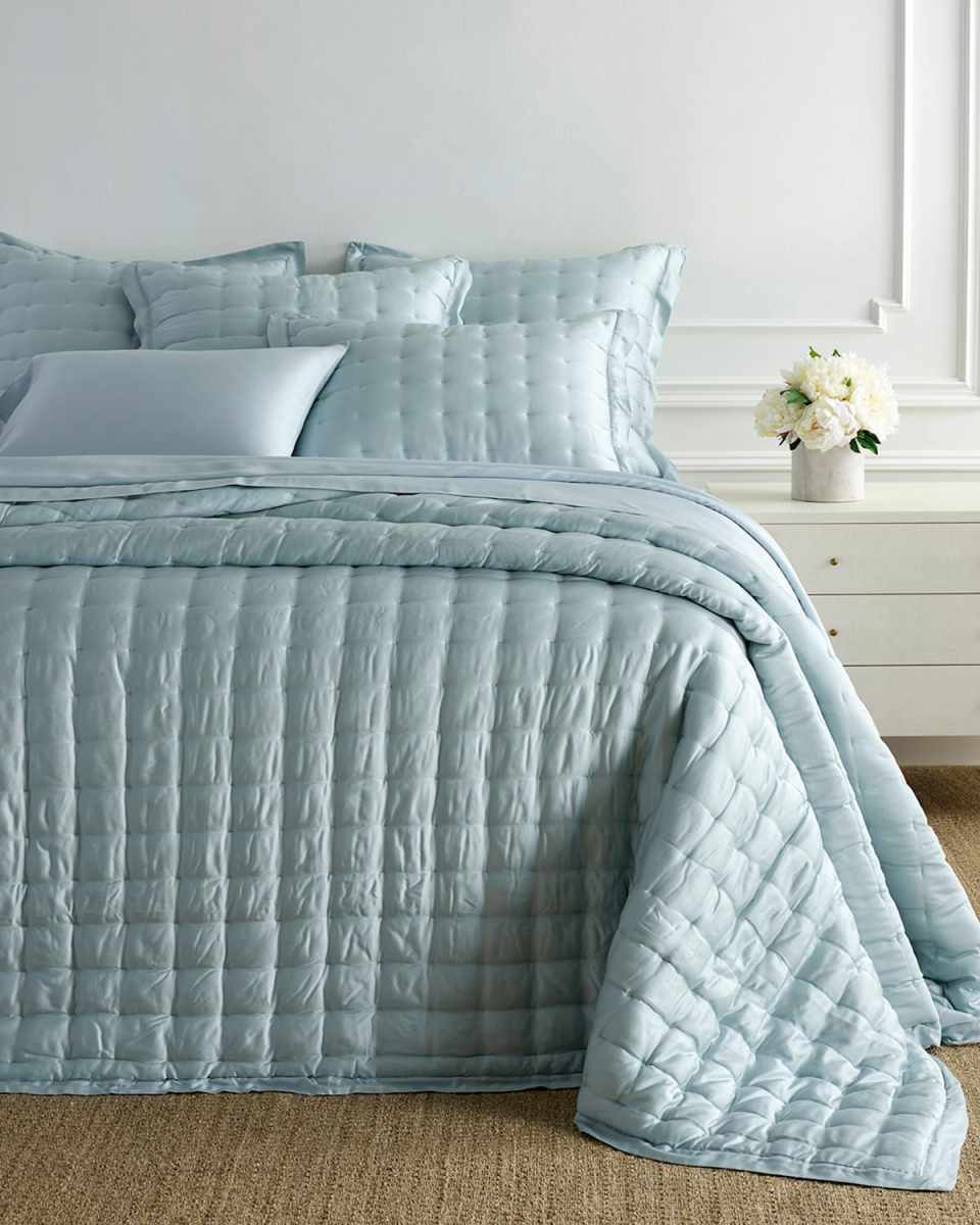 Puff Tencel Full/Queen Quilt, Robin's Egg B
