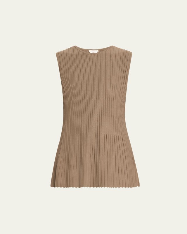 Sleeveless Ottoman Stitch Tunic Sweat