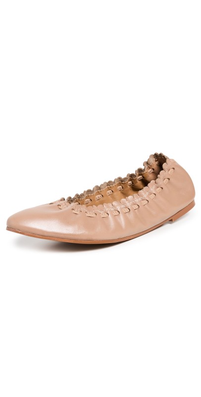 See by Chloé Jane Point Ballet Flats Light Beige