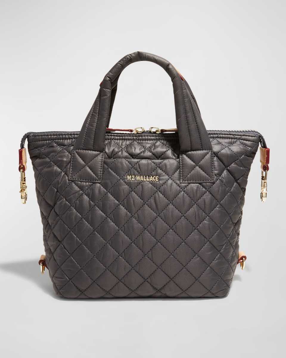 Sutton Deluxe Small Metallic Top-Handle Bag