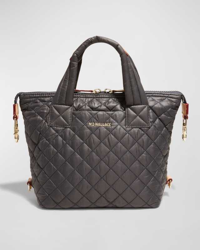 Sutton Deluxe Small Metallic Top-Handle Bag