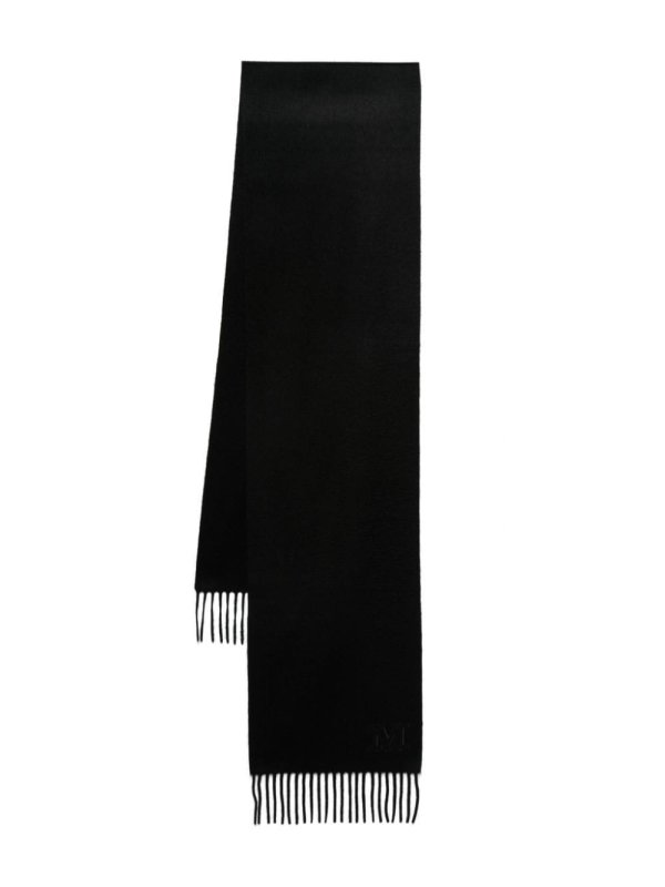embroidered-logo cashmere scarf