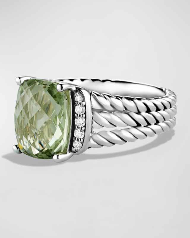 Petite Wheaton Ring with Prasiolite and Diamonds