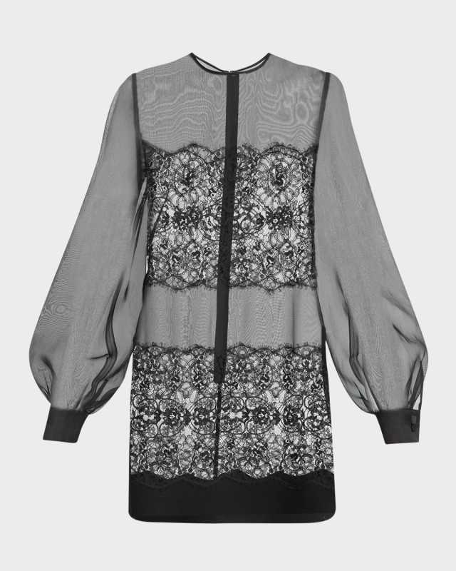 Organza Lace Mini Dress