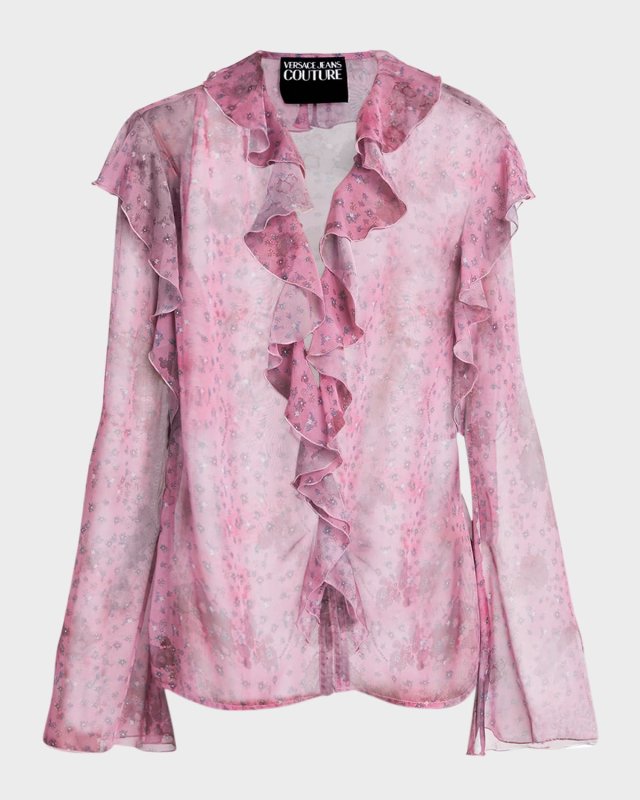Ruffled Long-Sleeve Top